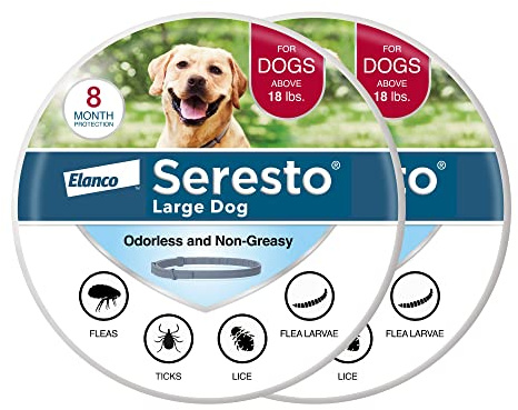 Seresto Large Dog Vet-Recommended Flea & Tick Treatment & Prevention Collar for Dogs Over 18 lbs. | 2-Pack