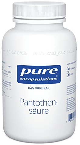 Pure Encapsulations - Pantothensäure - Hochwertiges Vitamin B5 - Unterstützt Synthese & Stoffwechsel von Steroidhormonen, Vitamin D & Neurotransmittern - 90 Kapseln