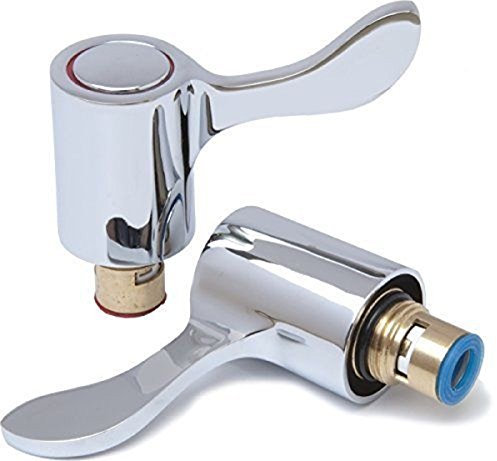 The Home Store Lever Head Tap Conversion Kit (Pair) 1/2 1/4 Turn Meal Chrome Head including Valves