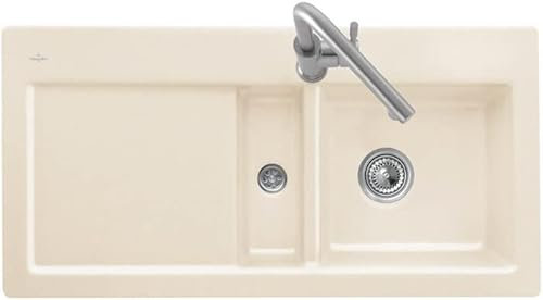 Villeroy & Boch Subway 60 flat flächenbündige Spüle, Rechts Keramik / Snow White Premiumline / Stopf