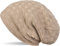 styleBREAKER warme Feinstrick Beanie Mütze mit Flecht Muster und sehr weichem Fleece Innenfutter, Unisex 04024058, Farbe:Hellbraun