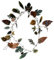 Loberon Girlande Automne, mit Deko-Blättern, detailreich geprägt, filigranes Design, leicht biegbar, Dekoration, Eisen, antikbraun/antikgrün