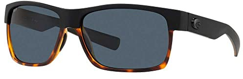 Costa Del Mar HFM181OGP Sonnenbrille Bilderrahmen, Halbmondgrau, 580P, mattes Schwarz / glänzend, Schildkröten-Optik, Grau 580P