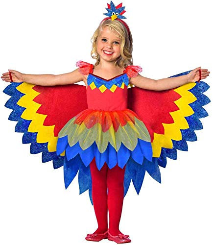 amscan 9903518 Kind Mädchen Hübsches Papageienfee Kostüm Alter 5-6 Jahre