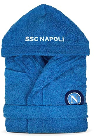 SSC NAPOLI Accappatoio Spugna Bambino Ufficiale Idea Regalo Calcio 100% Cotone