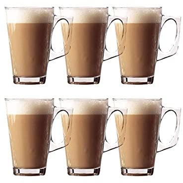 6X Latte Glasses Tea Coffee Cappuccino Hot Drink Mug Cups 240ml High Temperature Resistant - by Guilty Gadgets