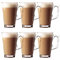 6X Latte Glasses Tea Coffee Cappuccino Hot Drink Mug Cups 240ml High Temperature Resistant - by Guilty Gadgets