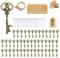ASANMU Regalos Comunion para Invitados, 50PCS Regalos para Invitados Boda para Invitados, Llave Vintage Abrebotellas Bolsa de organza Etiqueta de Papel de Estraza Yute Natural para Decoración de Bodas