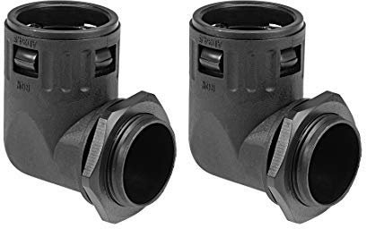 Wellrohr Verbindungsstück 90 Grad AD34.5 Rohrleitung, Schlauchschellen, 2 Stück