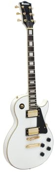 DIMAVERY LP-520 E-Guitar, white/gold