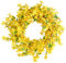 Door Wreath, Artificial Flowers Wreath - Four Seasons Front Door Decor with Winter Jasmine and Green Leaves, for Front Door Living Room Wall Garden Wedding Festival Decor(40cm, Yellow)