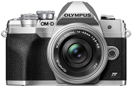 OM SYSTEM Olympus E-M10 Mark IV Silver Micro Four Thirds System Camera M.Zuiko Digital ED 14-42mm F3.5-5.6 EZ kit 20MP Sensor 5-Axis Image Stabilization 4K Video Wi-Fi