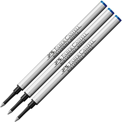 Faber-Castell 148712 - Ersatzmine Tintenroller Basic (3er Pack, blau)