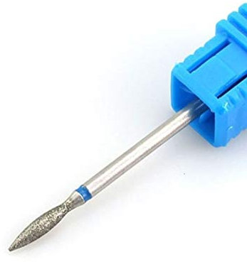 Natury Nails Fresa Flame de Diamante para Torno de uñas 9.5 x 2.1mm Broca Manicura Rusa, Cutículas (Grano Medio)