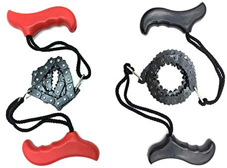 2 STÜCKE Taschenkettensäge, Taschenkettensäge, Handkettensäge, tragbares Outdoor-Camping-Klappketten-Handsägenwerkzeug für das Lager