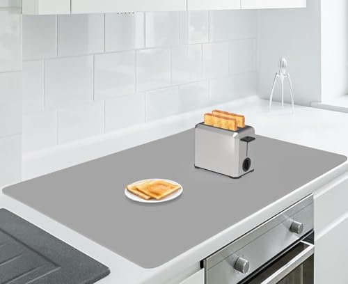 AECHY Tappetino in Silicone 90x60x0,2 cm, Impermeabile, Antiaderente, Resistente al Calore, Protezione per Cucina, Tavolo, Piano di Lavoro, Facile da Pulire, Grigio Scuro