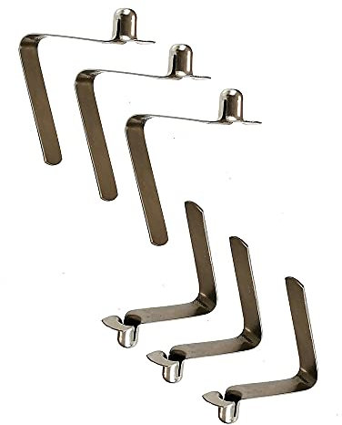 50 Stück Einzelne Federknopf-Klammer 3-15mm Kajak-Paddel-Schnappfeder-Klammer Zeltstangen-Klammern Markisenzubehör Teleskoprohr Camping & Caravan & Stuhlrohrschloss (Knopfdurchmesser 5mm Bein 27mm)