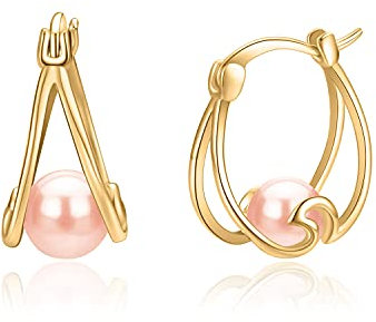 Perlenohrringe Kleine Perlencreolen Ocean Waves Schmuck Ohrringe für Frauen Geschenk