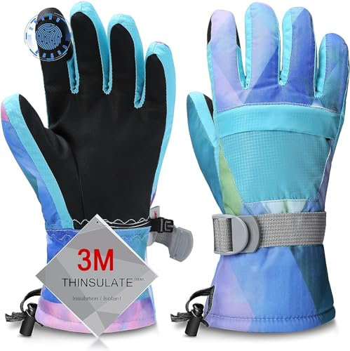 Odtmger Skihandschuhe, Wärmste wasserdichte und Atmungsaktive Schneehandschuhe für Kaltes Wetter, Passt Sowohl Männern als auch Frauen, für Eltern-Kind-Outdoor