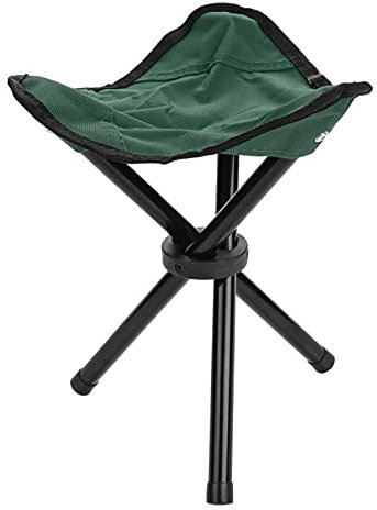 Fyearfly Outdoor Camping Stools, Oxford Cloth Camping Folding Tripod Stool Portable Folding Tripod Chair for Outdoor Camping Hiking Fishing Picnic BBQ Travel, S Green