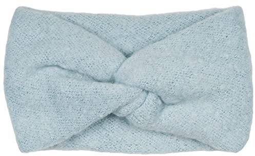 styleBREAKER Damen Feinstrick Stirnband mit weicher Oberfläche und Twist Knoten Detail, warmes Winter Haarband, Headband 04026043, Farbe:Hellblau