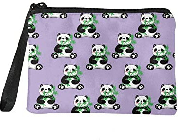 Kuiaobaty Petit porte-monnaie avec fermeture éclair, Panda violet