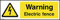 Warning Electric Fence - 150mm x 50mm - 1.2mm Rigid Plastic Drilled Sign (WEH21)