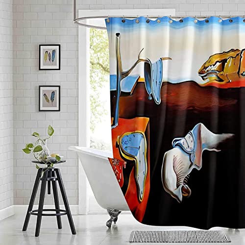 Duschvorhang,Salvador Dali Kopie Mittelalter,Stoff Badvorhang Badezimmer,wasserdichte Vorhänge Badezimmer,Duschvorhang mit Haken 80x80cm(31.5x31.5in)