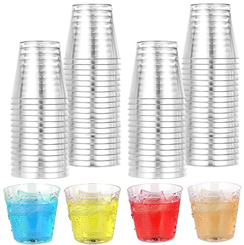 WDZGX Vasos de Chupito de Plástico 50ml Reutilizables Vasos de Plástico Transparente para Barbacoa, Fiestas, Picnic, Eventos de Viaje 50pcs (50)