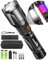 Torch, WARM FAMILY Led Torch, 10000 Lumens Torches Led Super Bright, Zoomable Led Torch Rechargeable, 5 Modes Flashlight with COB Work Light for Camping, Hiking, Walking, Emergency