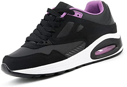 JOMIX Scarpe da Ginnastica Donna Sneakers Casual Sportive Corsa Leggero Fitness Running Camminata Cuscino Air Respitabile ND138-9 (Nero Viola, 39)