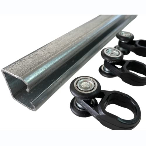 TENDAGGIMANIA Rail Porte Coulissante en Fer galvanisé MR3, 3x3cm- L.150 cm- Kit Porte Coulissante Rail Quincaillerie pour Portes, auvents, Portes de Garage