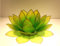 Bougeoir Fleur de Lotus Nacre Vert Jaune