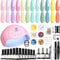 modelones Gel Nail Kit - 12 Colors Pink Gel Nail Polish Set with Lamp Starter Kit, 48W Nail Lamp Gloss Matte Top Coat Base Coat, ALL-IN-ONE Gel Nail Starter Kit