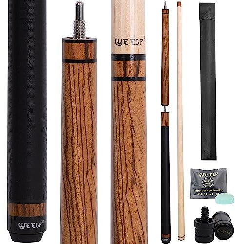 CUEELF Heavy Hitter Jump Break Pool-Queue, 3-teiliger Jump/Break-Pool-Queue, Stick, Zebra, Holz, 652 g, Break Pool Queue (Zebra, 595 g)