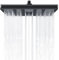 WELLGRO Doccia a pioggia, colore a scelta, in plastica ABS, quadrata, soffione a pioggia, colore: nero