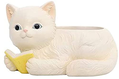 COERSD Sukkulenten-Pflanzgefäße Aus Harz, Niedlicher Blumentopf In Katzenform, Bonsai-Topf Mit Kreativem Tiermuster, Für Heimbüro-Dekoration-A