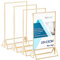 Sezanrpt Acryl Tischnummern Hochzeit 10x15 Vertikal 4 Pack, Acryl Tischkartenhalter Gold, klare Menü Halter für Tischplatte, Restaurant Einzelhandel, Papierhalter, Bilderrahmen