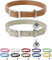 Katzenhalsbänder 2pcs aus Leder mit Glöckchen polierte, langlebige Metallschnalle verstellbare Haustier Halsbänder für Kätzchen Welpen Hunde Katzen (15bis 22cm)