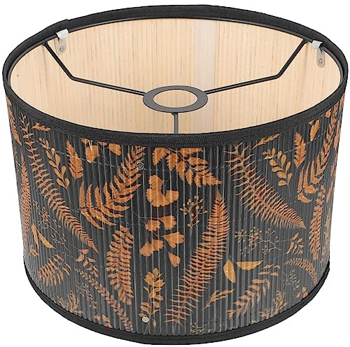 Abat-jour en Bambou Imprimé pour Lampe de Table, Grand Modèle | Bambou et Métal, Motif Imprimé Décoratif, Compatible Ampoule E27 Non Incluse