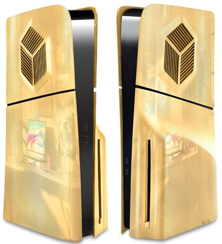PS5 Slim Console Cover Plates Accessories Compatible with Playstation 5 Slim Disc Edition with Cooling Vents, SIKEMAY 2023 New Custom Separated Dustproof Side Panels/Faceplate/Skin/Shell - Gold