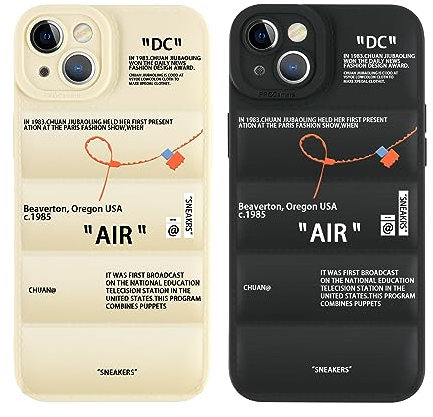 nurkorki 2 Stück Puffer Handyhülle für iPhone 15 Pro Hülle 6,1,Hot Off Sports Shoes White or Black Label Case Weiche Silikon Stoßfeste Stoßstange Handyhülle für Jungen Mädchen Frauen Cooles Design