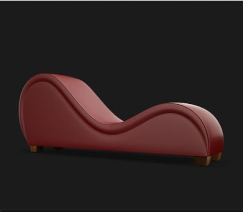 Di-Lara Hochwertiger Tantra-Kamasutra-Sofastuhl aus Kunstleder – bequemer Tantra-Liege-Sessel für intime Momente -Rot