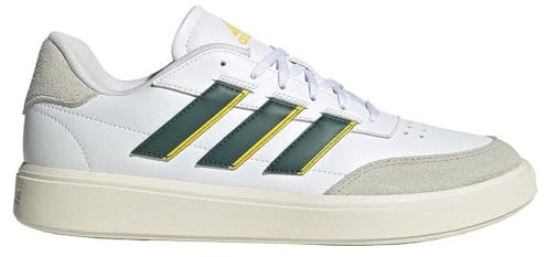 adidas Courtblock Shoes, Zapatos Hombre, Cloud White/Green/Utility Yellow, 44 EU