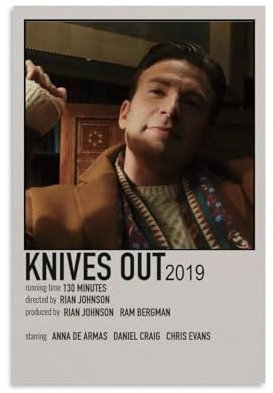 Knives Out Polaroid-Poster, dekoratives Gemälde, Leinwand-Wandposter und Kunstdruck, modernes Familienschlafzimmer-Dekor-Poster, 20 x 30 cm