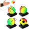 DSLSQD 4 Stück Handgelenk Return Ball,Ball mit Schnur,Springball mit Schnur,Handgelenk Ball Kinder,Gummi Rebound Ball,Sport Andgelenkball,Ball an Schnur,für Kinder Erwachsen Spielen&handgelenkübungen