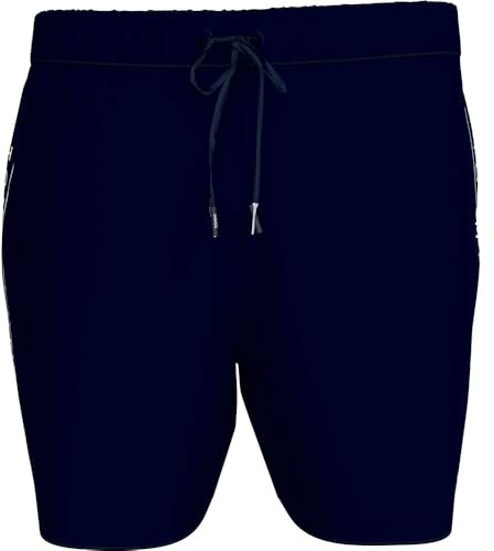 Tommy Hilfiger Herren Badeshorts Medium Drawstring Tape mit Tunnelzug, Blau (Desert Sky), L