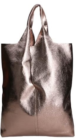 Gave Lux Umhängetasche für Damen. Handwerkliches Produkt. Außenmaterial: Echtes Leder. HERGESTELLT IN ITALIEN. GLX220535823FBG-L005_BRONZE. 44x38x3 cm