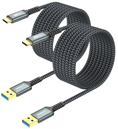 SUNGUY USB C Kabel, [2 Stück 3 m] USB C auf USB 5Gbps Typ C Kabel und Nylon geflochtenes Datenkabel USB C kompatibel mit iPhone 16/15 Pro Max, Galaxy S24 S23, Android Auto