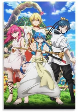 REDCHAMBER Japen Action-Abenteuer, Anime, Magi, das Labyrinth der Magie, Poster, Wandkunst, Poster, Drucke, Heimdekoration, Bild, Leinwand, Malerei, Poster, 50 x 75 cm
